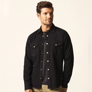 Billy Reid Men's Black Medium Denim Shirt